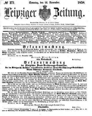 Leipziger Zeitung Sonntag 14. November 1858