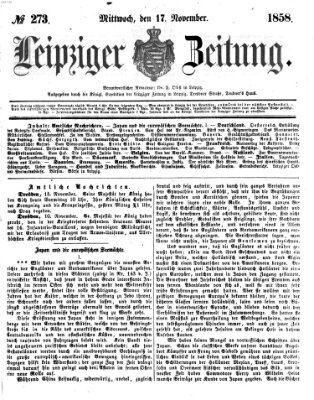 Leipziger Zeitung Mittwoch 17. November 1858