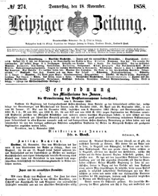 Leipziger Zeitung Donnerstag 18. November 1858