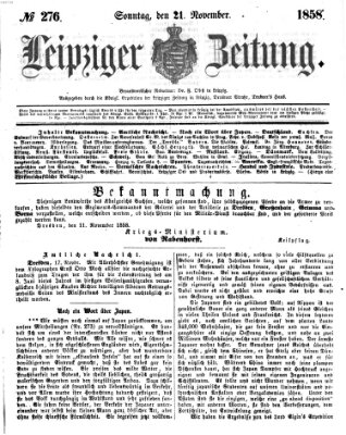 Leipziger Zeitung Sonntag 21. November 1858