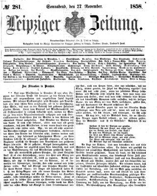 Leipziger Zeitung Samstag 27. November 1858