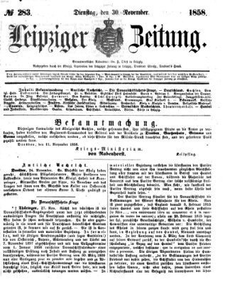 Leipziger Zeitung Dienstag 30. November 1858