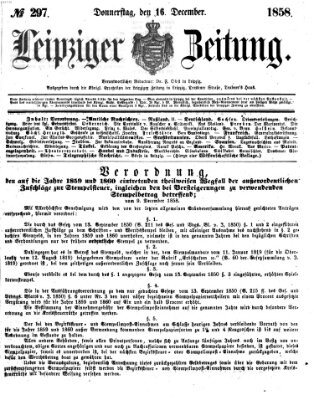 Leipziger Zeitung Donnerstag 16. Dezember 1858