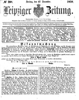 Leipziger Zeitung Freitag 17. Dezember 1858