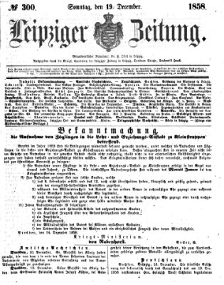 Leipziger Zeitung Sonntag 19. Dezember 1858