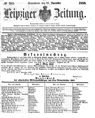 Leipziger Zeitung Samstag 25. Dezember 1858