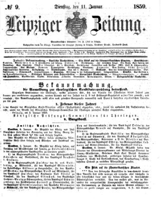 Leipziger Zeitung Dienstag 11. Januar 1859