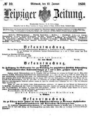 Leipziger Zeitung Mittwoch 12. Januar 1859