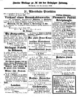 Leipziger Zeitung Mittwoch 12. Januar 1859