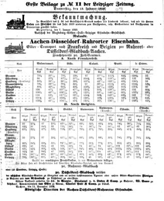 Leipziger Zeitung Donnerstag 13. Januar 1859