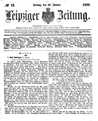 Leipziger Zeitung Freitag 14. Januar 1859