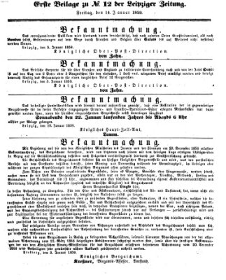 Leipziger Zeitung Freitag 14. Januar 1859