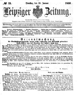 Leipziger Zeitung Dienstag 18. Januar 1859