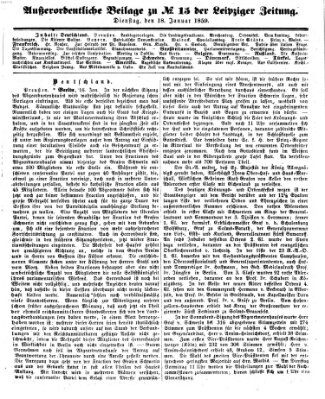 Leipziger Zeitung Dienstag 18. Januar 1859