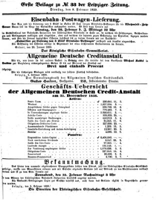 Leipziger Zeitung Dienstag 8. Februar 1859