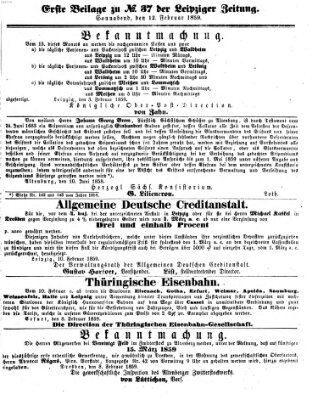 Leipziger Zeitung Samstag 12. Februar 1859