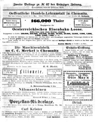 Leipziger Zeitung Samstag 12. Februar 1859