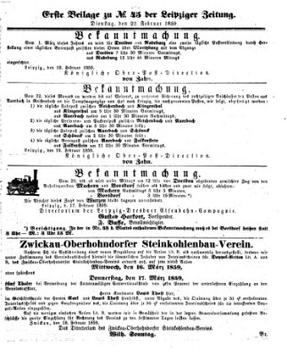 Leipziger Zeitung Dienstag 22. Februar 1859