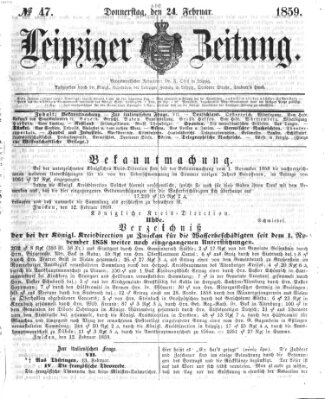 Leipziger Zeitung Donnerstag 24. Februar 1859