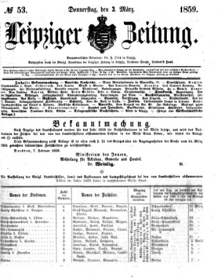 Leipziger Zeitung Donnerstag 3. März 1859