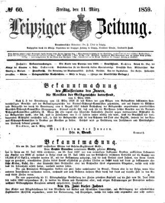 Leipziger Zeitung Freitag 11. März 1859