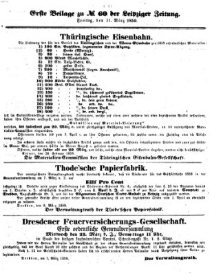 Leipziger Zeitung Freitag 11. März 1859