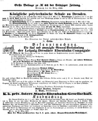 Leipziger Zeitung Mittwoch 16. März 1859