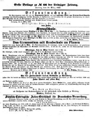 Leipziger Zeitung Freitag 18. März 1859