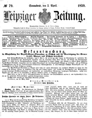 Leipziger Zeitung Samstag 2. April 1859