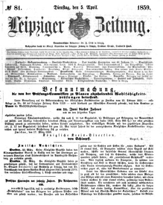 Leipziger Zeitung Dienstag 5. April 1859