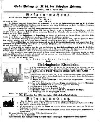 Leipziger Zeitung Dienstag 5. April 1859