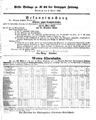 Leipziger Zeitung Mittwoch 6. April 1859