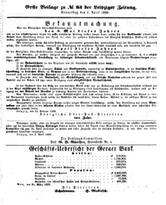 Leipziger Zeitung Donnerstag 7. April 1859