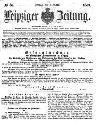 Leipziger Zeitung Freitag 8. April 1859