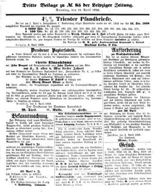 Leipziger Zeitung Sonntag 10. April 1859