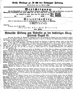 Leipziger Zeitung Donnerstag 14. April 1859