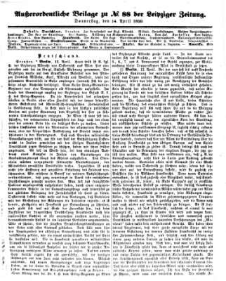 Leipziger Zeitung Donnerstag 14. April 1859