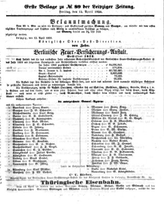 Leipziger Zeitung Freitag 15. April 1859