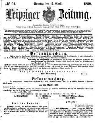 Leipziger Zeitung Sonntag 17. April 1859