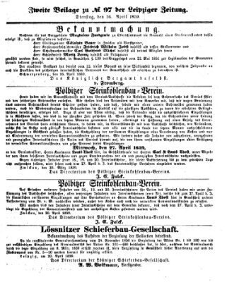 Leipziger Zeitung Dienstag 26. April 1859