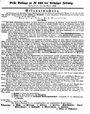 Leipziger Zeitung Samstag 30. April 1859