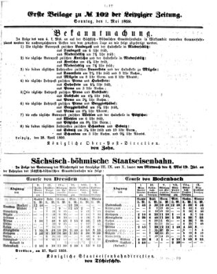 Leipziger Zeitung Sonntag 1. Mai 1859