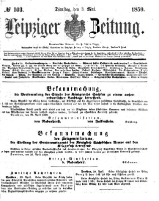 Leipziger Zeitung Dienstag 3. Mai 1859