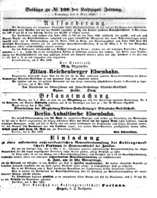 Leipziger Zeitung Sonntag 8. Mai 1859