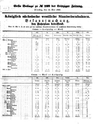 Leipziger Zeitung Dienstag 10. Mai 1859