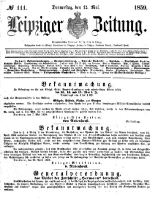 Leipziger Zeitung Donnerstag 12. Mai 1859