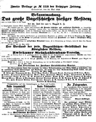 Leipziger Zeitung Samstag 14. Mai 1859