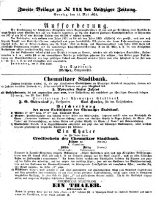 Leipziger Zeitung Sonntag 15. Mai 1859