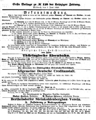 Leipziger Zeitung Mittwoch 1. Juni 1859