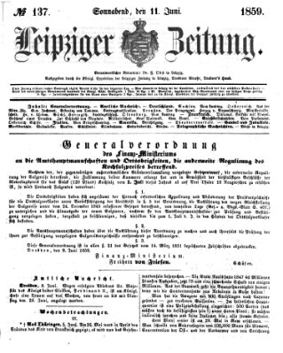 Leipziger Zeitung Samstag 11. Juni 1859